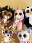 Beanie Boos Lot Of Five Assorted Stuffed Animals Mouse Lion Unicorn Penguin