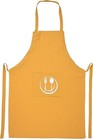 Unisex Cooking Bib Apron With Front Pocket Mustard Adjustable Kitchen Chef Bbq
