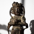 Chinese Antique Ming Dynasty Bronze Figure Of Weituo Buddhist Protective Deity