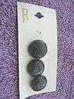 Vintage   3 Leather Buttons On Card   Plus 4 Metal Embossed Crests   7 Piece Lot
