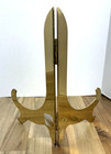 Vintage Solid Brass Folding Display Easel Plate Picture Holder 10 