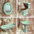 Dollhouse Furniture Miniature Bathroom Accessories Set 4pcs-1 12 Scale  light Gr