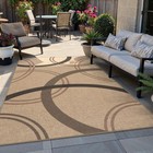 Modern Easy Jute 5x7 Area Rugs  Brown Geometric Circles Washable Rug For Livi   