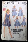 Vtg 1960s Butterick  5368 Whirl Away Belted Wrap Dress Sewing Pattern 12 34 Bust
