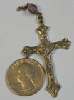 Religious Ornate Cross 1 Rosary Bead Pendant Medal Crucifix Inri Jesus Italy