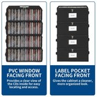 2 Pack Fabric Cd Storage Box With Clear Pvc Lid  Holds 35 Standard Cd Cases     