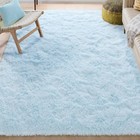 Luxurious Baby Blue Shaggy Area Rug 4x5 9ft - Soft Plush Comfort For All Rooms