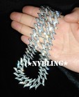 Mens Iced Miami Cuban Link Chain Spike Necklace Plated Cz Hip Hop Jewelry  19mm 