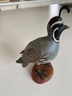 Vintage Hand Carved Hand Painted Wooden Quail Signed By Artist