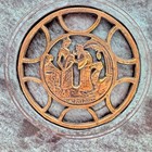 Pal-bell Brass Wall Plate 11 25  Greenish Blue Enamel Bezalel Rivka Eliezer