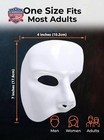 Half Phantom Of The Opera Mask For Men  Thick Abs Masquerade Mask White   Durabl