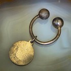 Vintage Tiffany   Co Sterling Silver Horseshoe Screw Ball Key Ring Round Charm