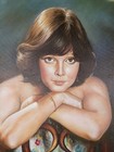Large Vintage Oil Painting Portrait Woman Vintage Signed Beautiful Gold Frame