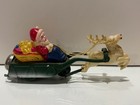 Vintage Wind Up Celluloid tin Santa Claus On Sled - Occupied Japan - Orig  Box