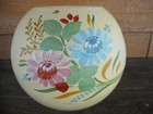 Vintage Flower Planter Pot Apx 5  Dia  Painted Pottery Kitsch Flea Mkt Farmhouse
