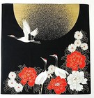 Elegant Furoshiki Wrapping Cloth - Japanese Crane   Moon Design  19 7in X 19 7in