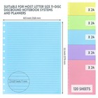 Discbound Refill Paper 120 Sheets  Letter Size  Pink Blue Yellow Green Purple 