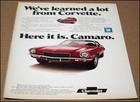 1971 Chevrolet Camaro Print Ad Automobile Car Advertisement Chevy Vintage Camel