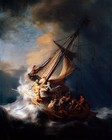 Christ In The Storm Rembrandt Painting Giclee Canvas Print Art Home Decor Wall