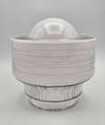 Vintage Art Deco Atomic White Milk Glass Clear Ceiling Light Shade   4  Center