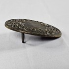 Vintage Belt Buckle Metal Floral Oval 3-1 2      2-1 2    Made In Usa Circled M Read   