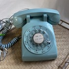 Vintage Itt Bell Rotary Phone Green Blue Usa Telephone Home Works Read