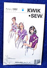 Kwik Sew Pattern 1062 Blouse W  Back Cutouts Sheer Design Shirt Top 14-20 Uncut