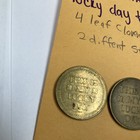 Pair Tokens This Is My Lucky Day Horseshoe 4 Leaf Clover For Good Luck Two Diff