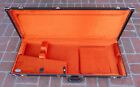 Fender Reissue 1965-1966 Stratocaster Case - Black W amp Logo   Orange Int - New
