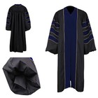 Unisex Deluxe Doctoral Graduation Gown Doctoral Hood And Doctoral Tam 8 Sided P