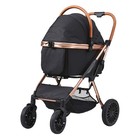 4-wheel Pet Stroller Dog Cat Carrier 66 Lbs Detachable Basket Black