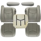Front Leather Seat Cover Pewter Gray   Foam Cushion For 2003-06 Chevy Silverado