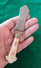 Rare Mughal Sikh Wootz Gold Damascened Khanda Kard Knife Khanjar