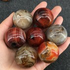 2pack Natural Silk Agate Ball Quartz Crystal Sphere Ball Reiki Healing Gemstone