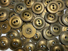 Old antique Brass Finish Vintage Italian Metal Button 11mm 15mm 18mm 23mm 2hole