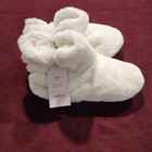 Auden Women s Faux Fur Booties Slippers Gripper Soles Ivory Size M l 8   10 Nwt