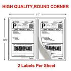 1000 Premium Shipping Labels 8 5 x5 5  Round Corner Half Sheet Self Adhesive Us
