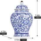 Chinese Ginger Jar With Lid Chinoiserie Antique Style home Decorative Retro Blue