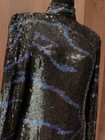 Vintage Black Formal Wedding Cocktails Evening Prom Sequin Embroidered Dress