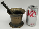 Antique Solid Bronze Cast Iron Apothecary Medical Counter Mortar Pharmacy Pestle