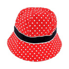 Baby Girls  Cat   Jack Floppy Sun Hat - Red W  White Polka Dots - Infant