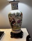 Rare Hand-painted Famille Rose Porcelain Lamp