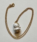 Hello Kitty Cat In White Fairy Dress And Gold Crown Charm 3 4 Of 1  Necklace 18 