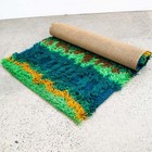 Mid Century Danish Modern Shag Rug Tapestry Ege Rya Abstract Blue Green 28x44