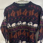 Vintage Tulcan British Wool Sweater Whimsical Squirrel Badger Women   s Medium
