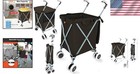 Folding Shopping Cart Oxford Fabric 120lbs Capacity Utility Cart For Groceries