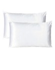 Set Of 2 Silky Satin Pillowcase Pillow Case Cushion Cover King 20 36inch White