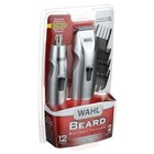 Wahl Mustache Beard Trimmer Cordless Battery 12 Piece Kit Silver 5606-700