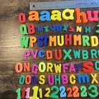 Vintage Lot Color Plastic Fridge Alphabet Letter Number Shapes Magnets 100  Pcs