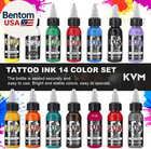 Tattoo Ink Set 14 Pcs Colors 1oz  30ml  Tattoo Supply Indoor Tattoo Studio Renow